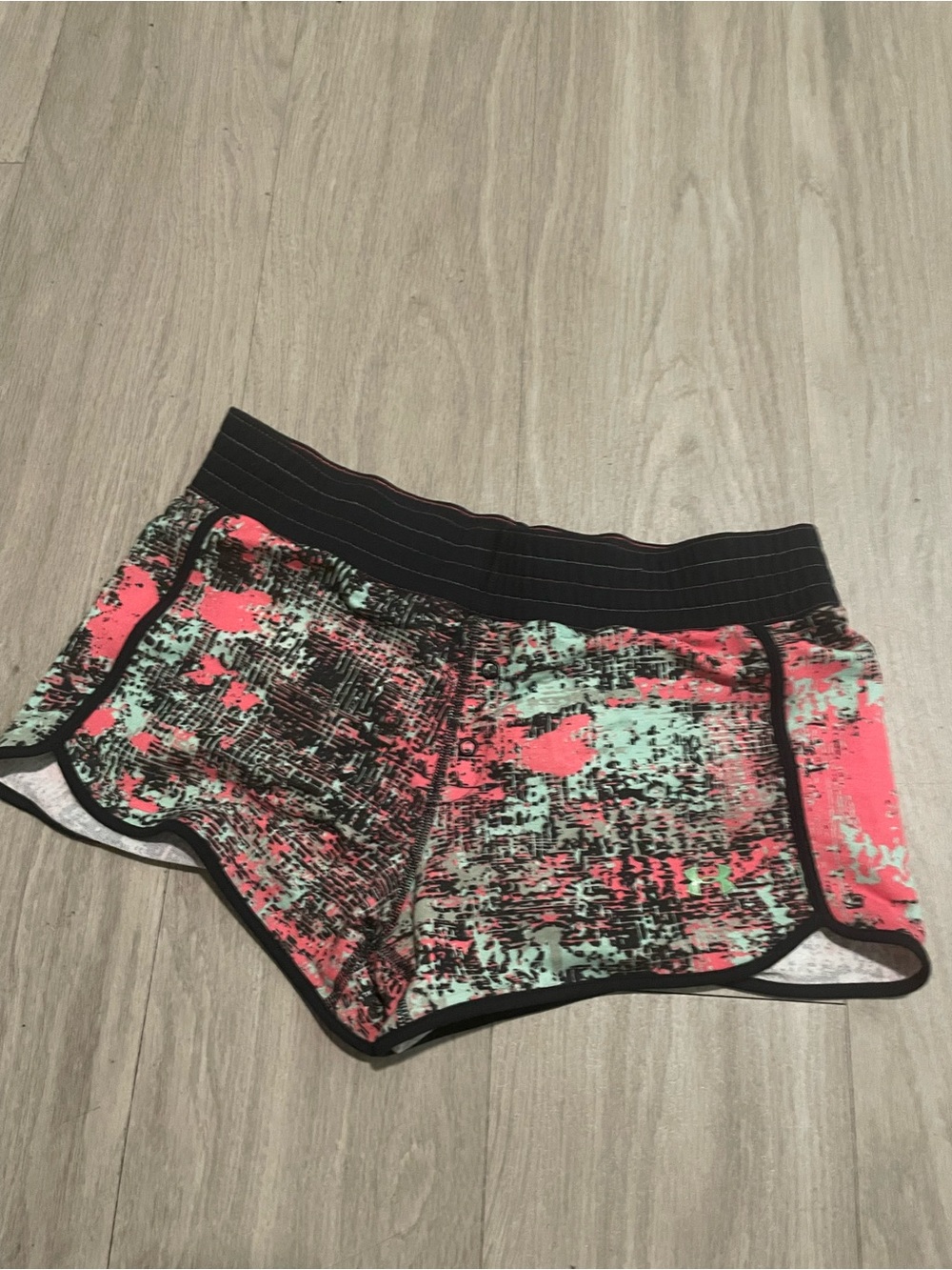 Under Armour Coral and Mint Abstract Athletic Shorts